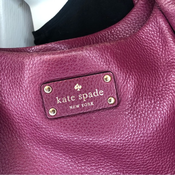 Kate Spade large leather hobo shoulder bag, raspberry pink with champagne lining - Picture 3 of 14